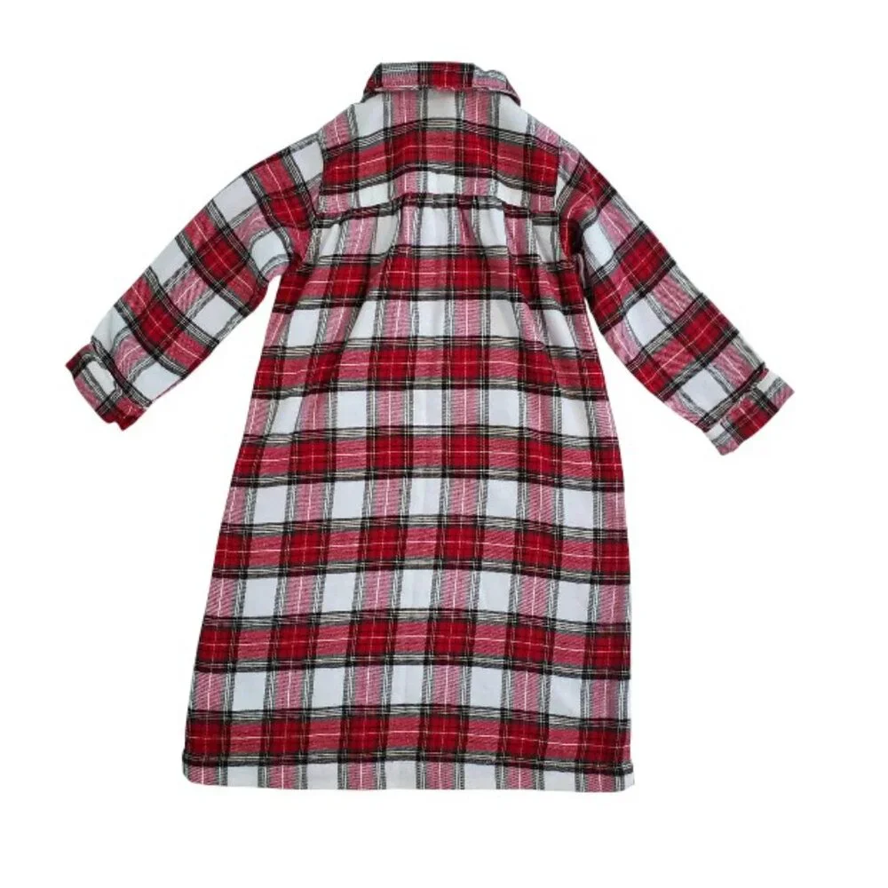 Pottery Barn Kids Red Plaid Flannel Nightgown Size 3T